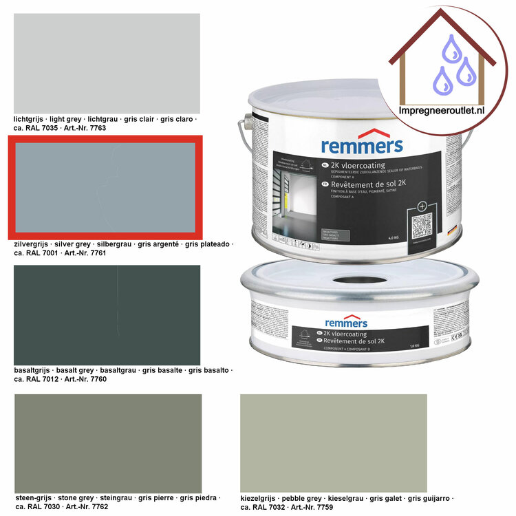 2K vloercoating zilvergrijs