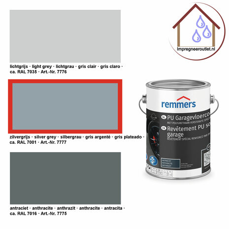 PU floor coating RAL 7001, silver grey