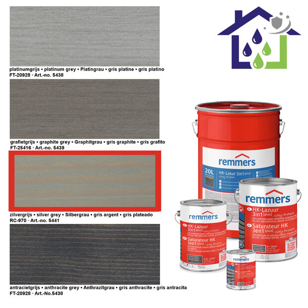 HK Lazuur grey protect 5L zilvergrijs