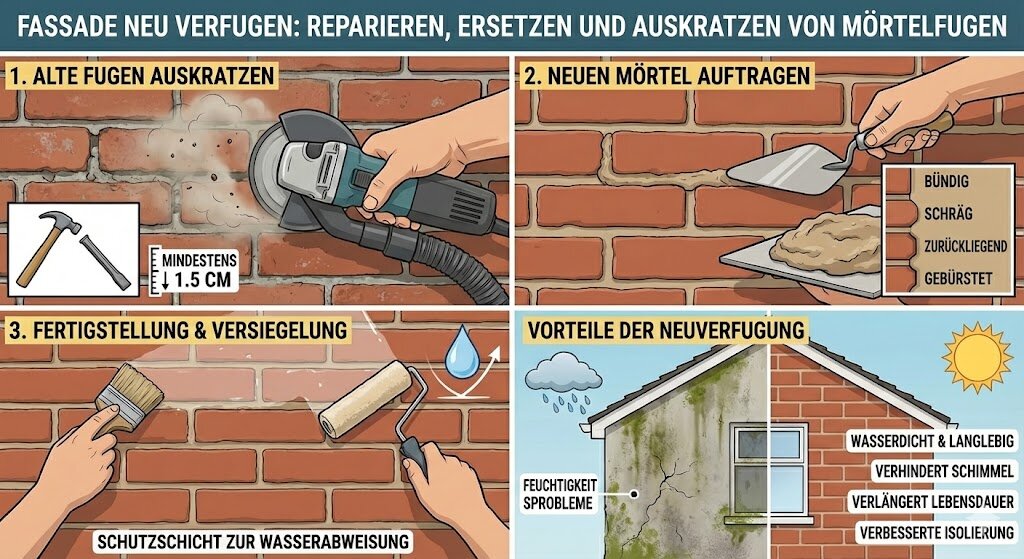 Fassade verfugen: erneuern, ausbessern & auskratzen