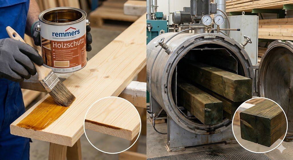 Unterschied zwischen Oberflächen‑ und Tiefenimprägnierung