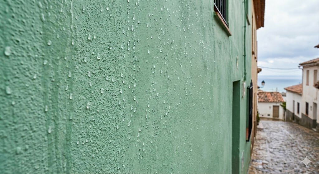 Schlagregenfeuchte in verputzten und gestrichenen Fassaden in Südeuropa wirksam verhindern